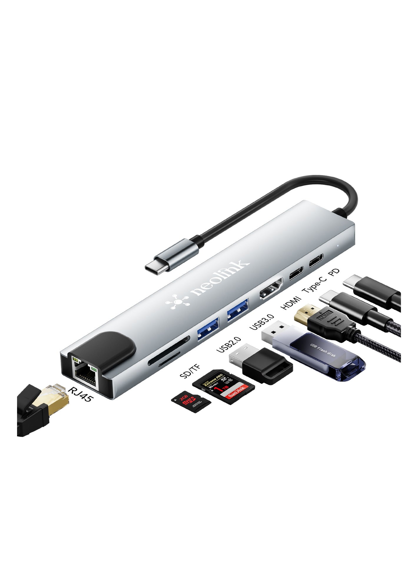 NEOLINK USB C Hub Ethernet HDMI 4K Adapter…