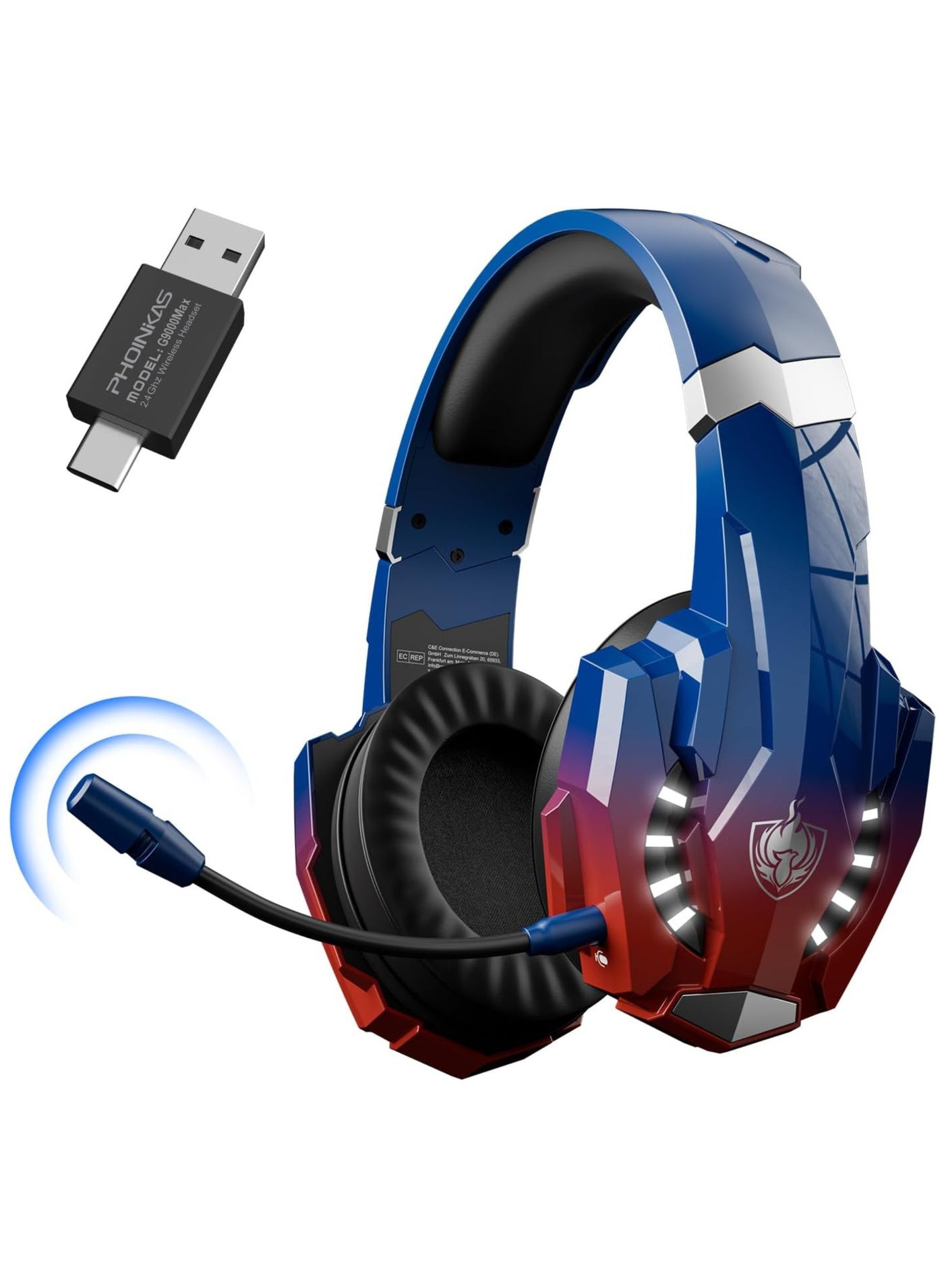 PHOINIKAS G9000 Max Wireless Gaming Headset 2.4GHz…