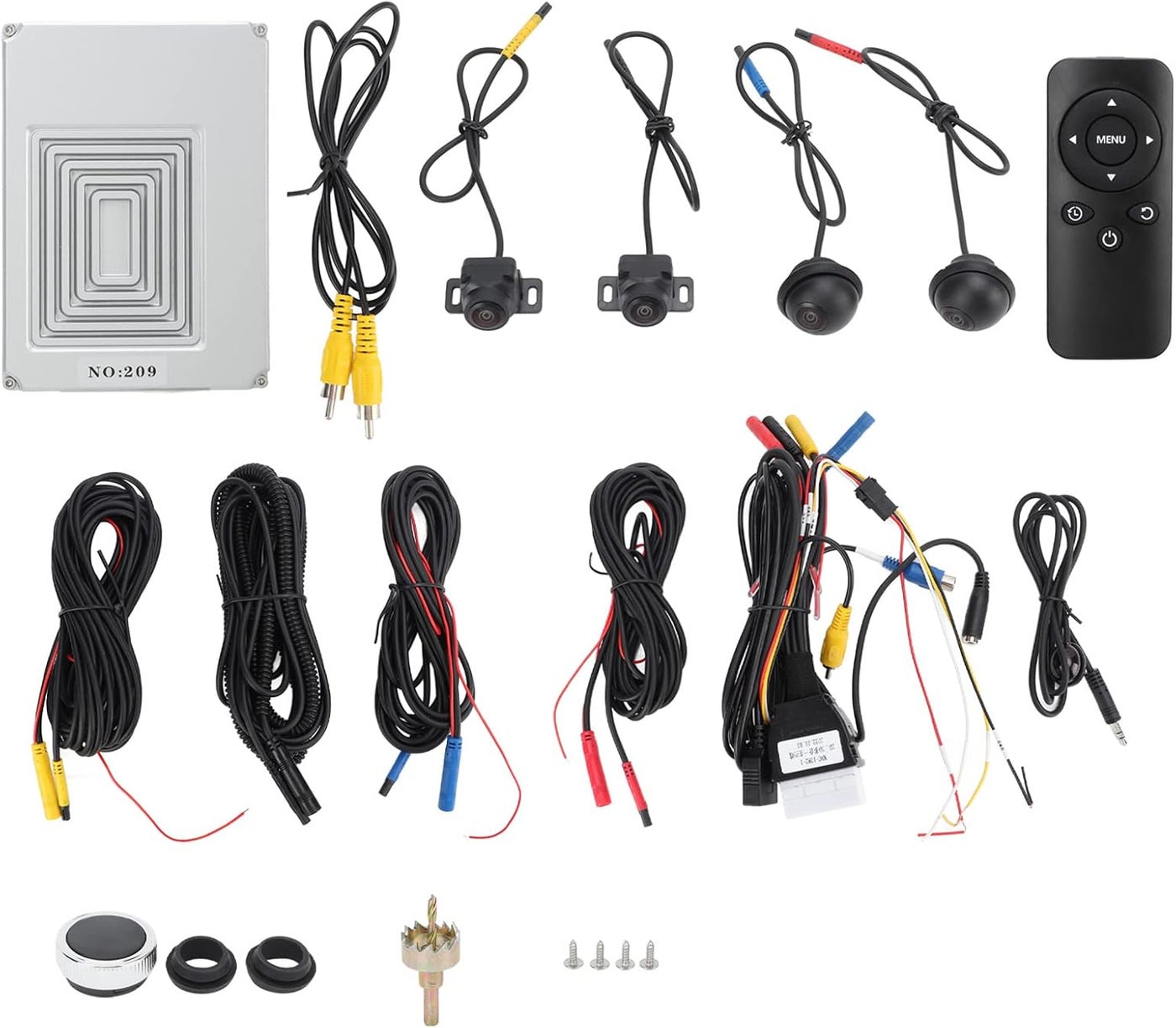 Compare Parking Camera, 360° Surrounding Camera System Night Vision 170° Wide Angle Universal Panoramic Parking Camera Auto Recording Automatic Switch at KSA Price