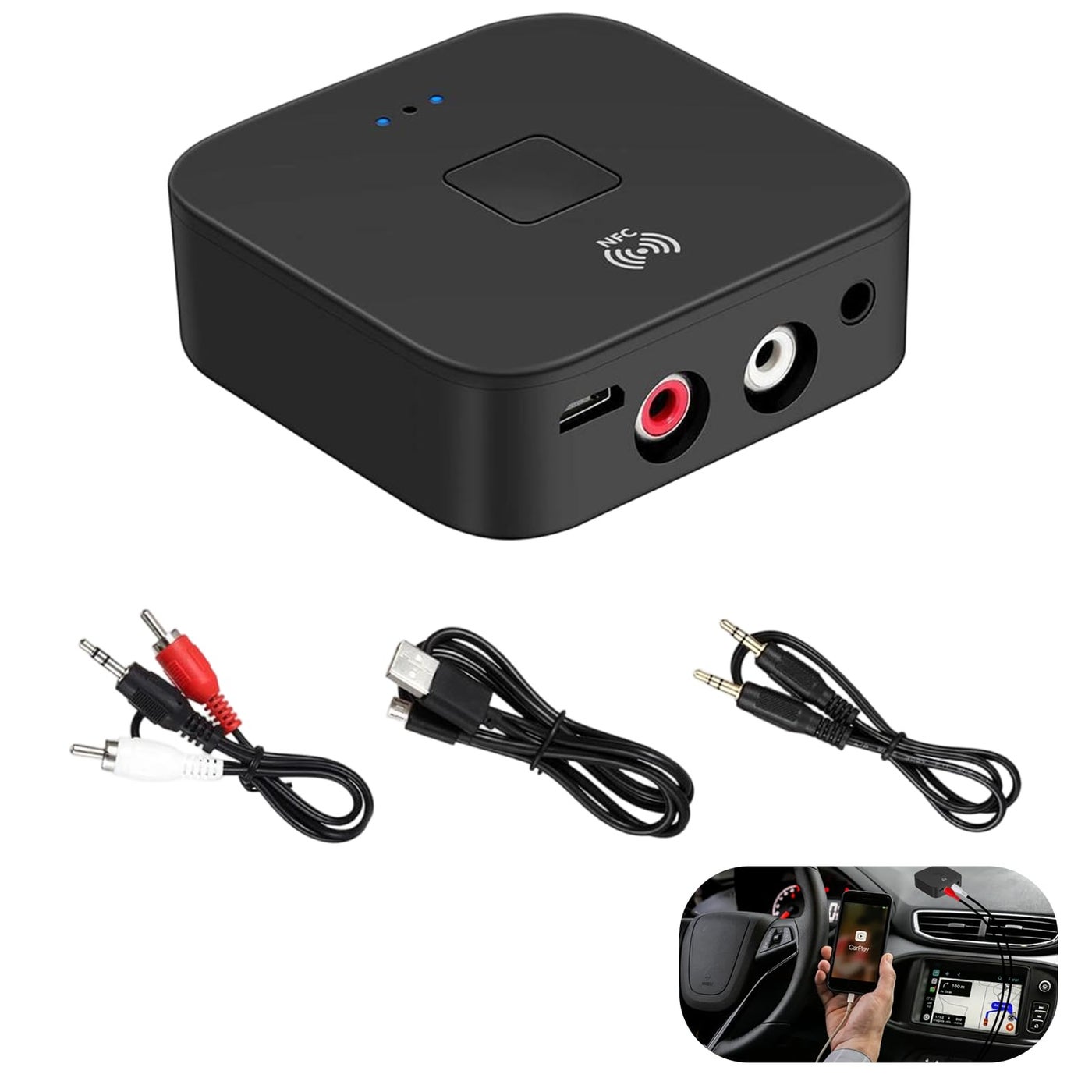 5.0 Bluetooth Audio Receiver Adapter, 3.5mm AUX…