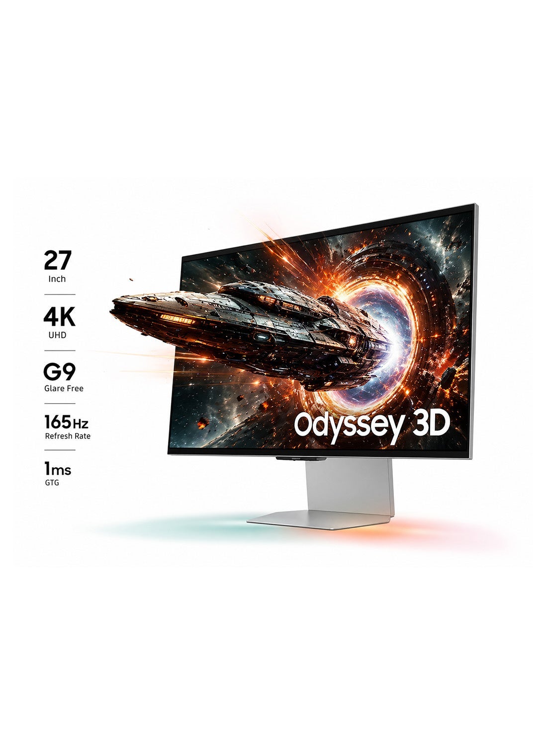Compare 27 Inch Odyssey 3D 4K G9 165Hz 1ms Gaming Monitor, Odyssey 3D Hub AI 3D Video Coversion, Glass Free 3D, Spatial Audio, Edge Lighting, AMD FreeSync Premium, LS27FG900XMXUE Silver at KSA Price