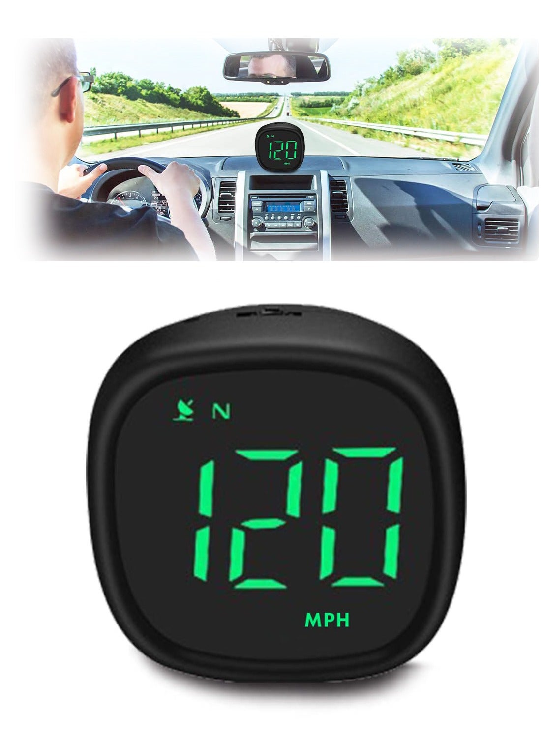 Universal USB Digital Speedometer with Compass…