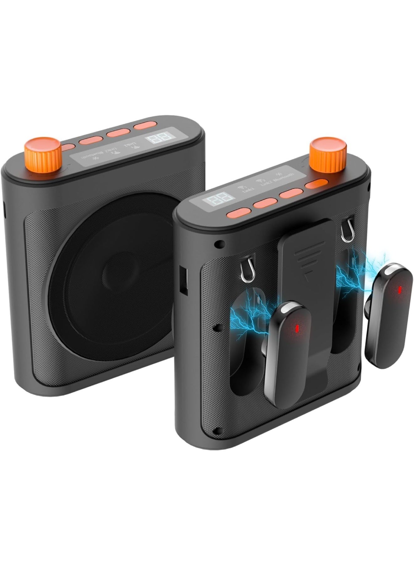 Voice Amplifier Wireless Microphone: with 2 Magnetic…