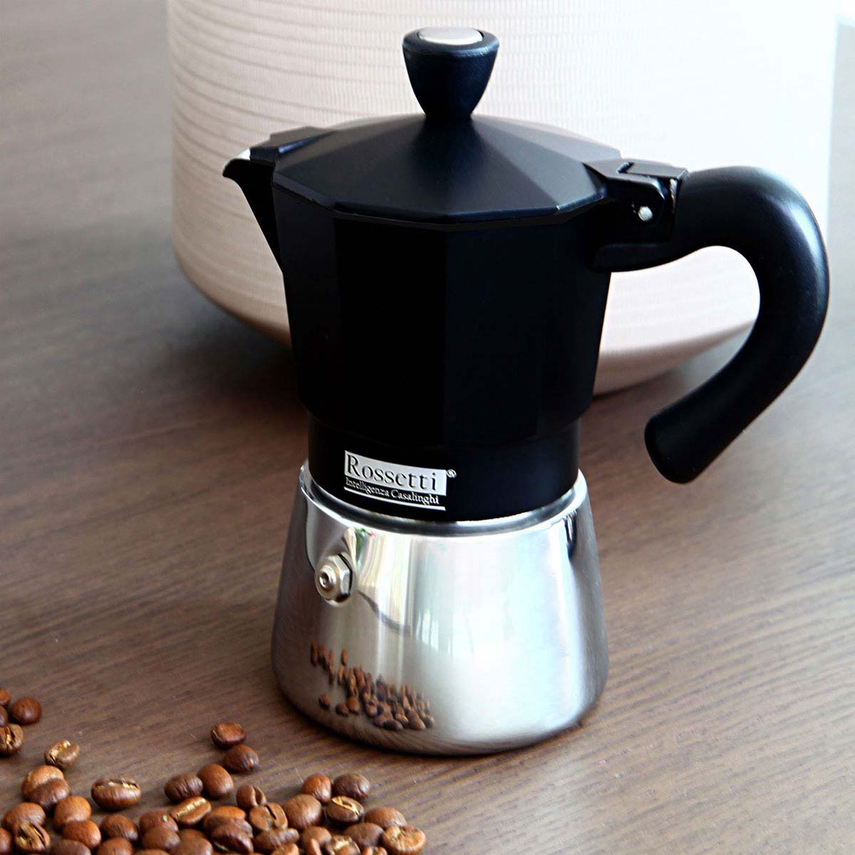 Compare Rossetti Mio Moka Espresso Maker 6 Cup Induction Nero at KSA Price