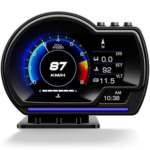 Compare MH Head Up Display OBD2GPS Dual System Speedometer Tachometer Water Temp Volt Overspeed Alarm AUTO Gauge Fault Diagnosis for Cars at KSA Price