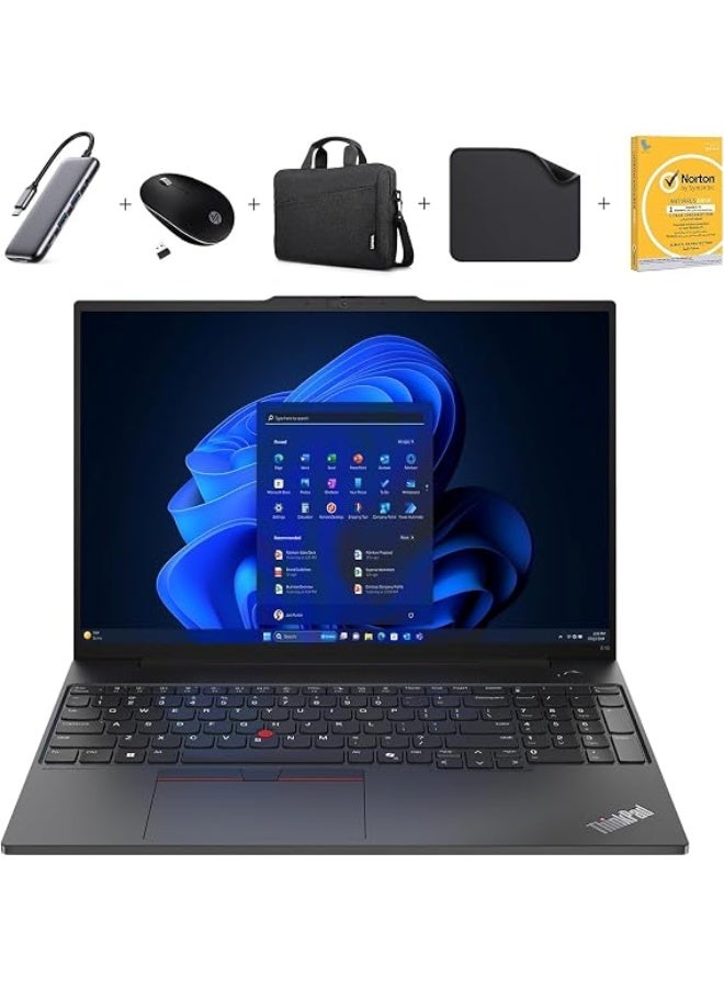 Compare Thinkpad E16 Laptop With 16Inch Full HD Display,Intel Core Ultra 7 155H Processor16GB RAM1TB SSDIntel UHD 600  GraphicsWindows 11 Pro With 7in1 USB Hub + Wireless Mouse + Bag + Antivirus + Mouse Pad Black at KSA Price