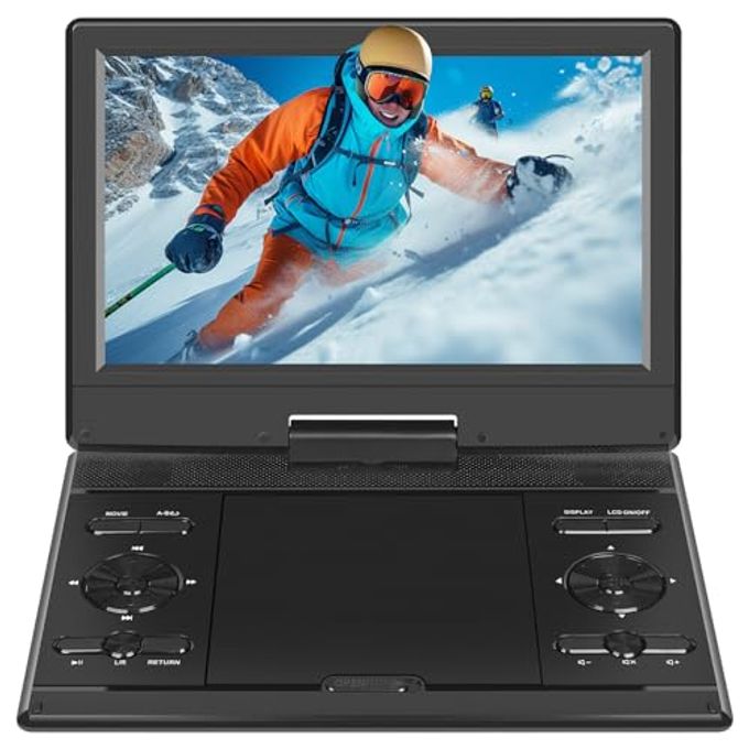 Compare 14.5 Portable Dvd Player With 12.1 Hd Swivel Screen, 35Hrs Play, Dvd Player Portable With Dual Stereo Speaker, Last Memory, Support Sync TvUsbSd Card, Play All Discs Format at KSA Price