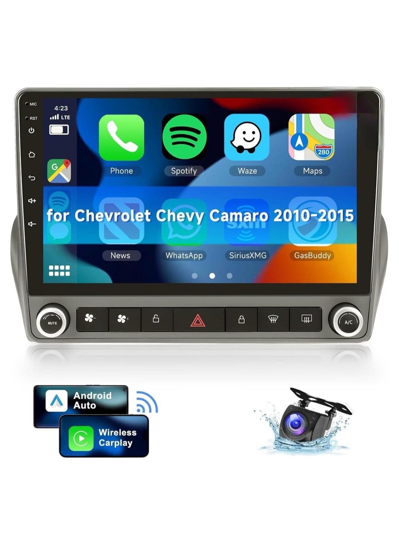 Compare Android Car Stereo for Ford Chevrolet Chevy Camaro 20102015 2GB RAM 32GB ROM Support Carplay, Mirror Link WiFi BT, Radio GPS Navigation, 9 Inch IPS Touch Screen with AHD Camera Included at KSA Price
