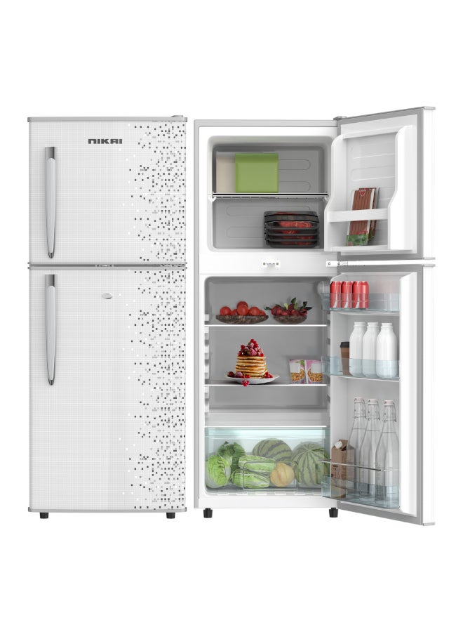 Compare 170L Gross  112L Net, Double Door Refrigerator With Vegetable Crisper And Adjustable Glass Shelves, Convenient Defrosting And Temperature Control, Ideal For Kitchen, Bedroom, Office And Hotels 294 kW NRF170DN3M Grey at KSA Price