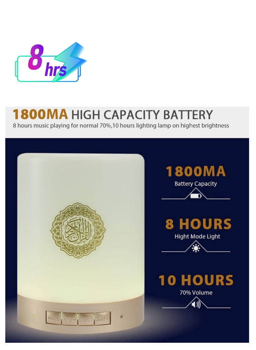 Compare Portable Quran Speaker And Touch Lamp Beige at KSA Price