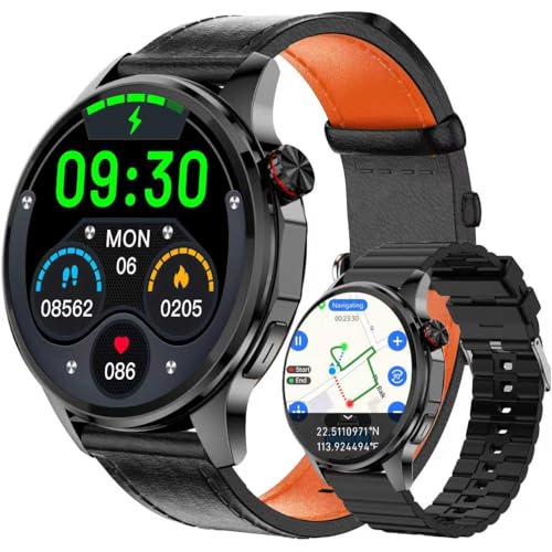 Compare Smart Watch GPS Free Maps AI Bluetooth Call Text Health Sleep Fitness Tracker 100 Sport Modes Waterproof Long Battery Life Waterproof Compass Barometer 2 Bands Smartwatch for Men at KSA Price