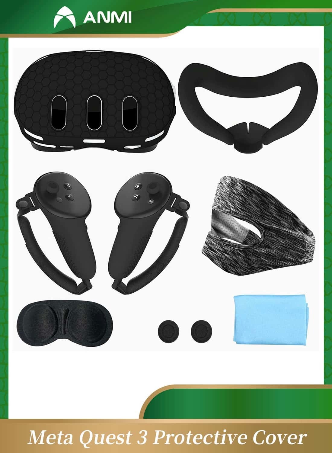 Compare 7pcs Accessory Set for Meta Quest 3, VR Headset Shell Cover, VR Face Cover, VR Grip Sleeves, Button Rocker Caps, Lens Protective Cover, Wiping Cloth, Eye Mask, VR Accessories for Meta Quest 3 at KSA Price