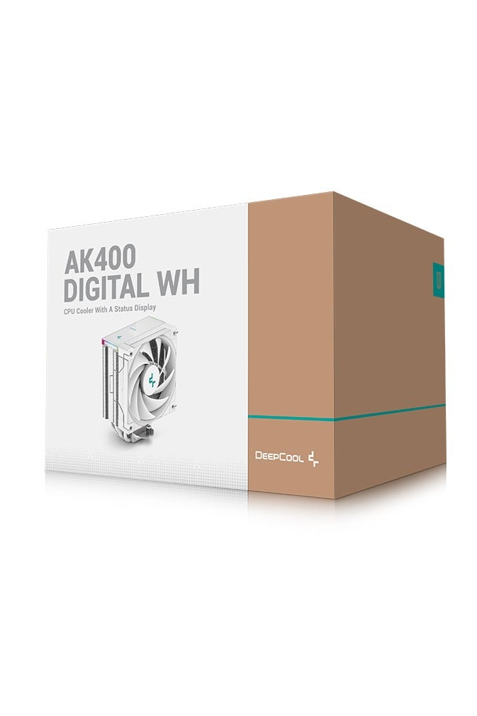 Compare AK400 Digital WH CPU Air Cooler, 120mm FDB PWM Fan, RealTime LCD Display for CPU Temperature & Usage, ARGB Lighting, 220W TDP, LGA185117001200115x & AM5AM4 Compatible, Quiet HighPerformance Cooling, White | RAK at KSA Price