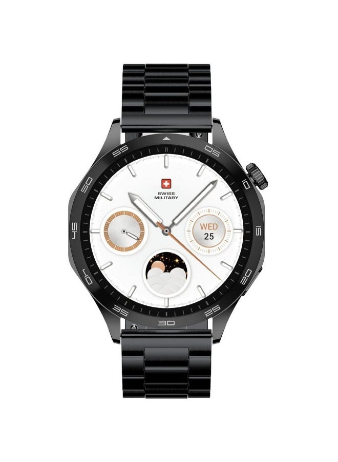 Compare Swiss Military Swiss International Smartwatch  Black Frame with Black Metal Strap at KSA Price