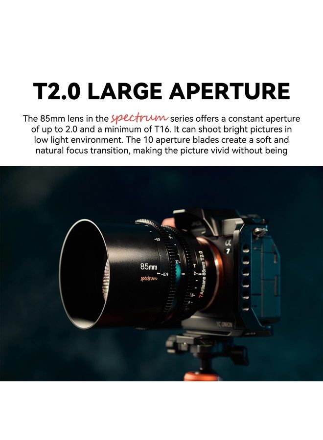85mm T2.0 Large Aperture Full Frame Cine Lens Compatible…