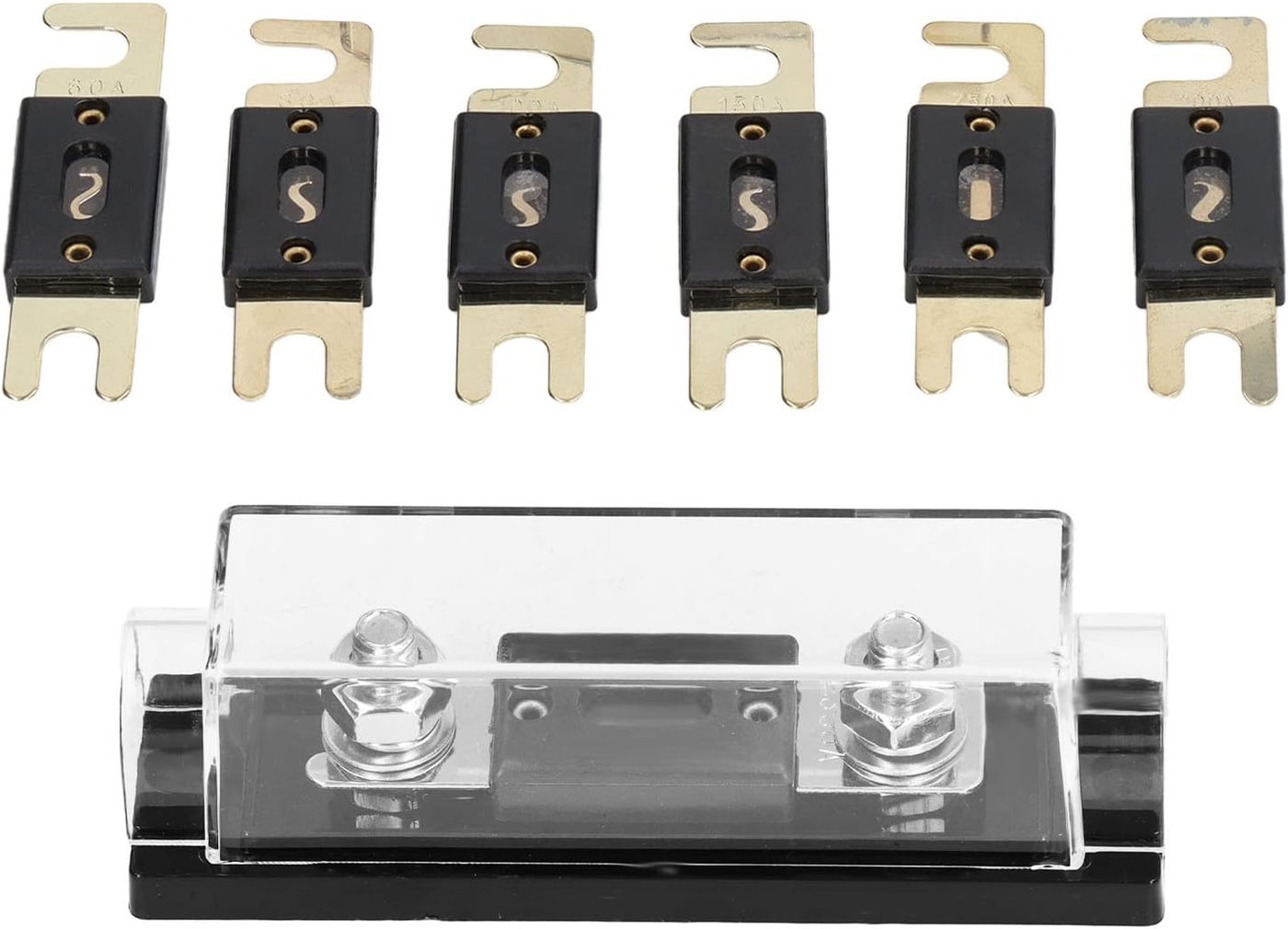 Compare ANL Fuse Holder, Car Audio Fuse Holder Good Conductivity Over Current Proof With 6 Car Fuses at KSA Price