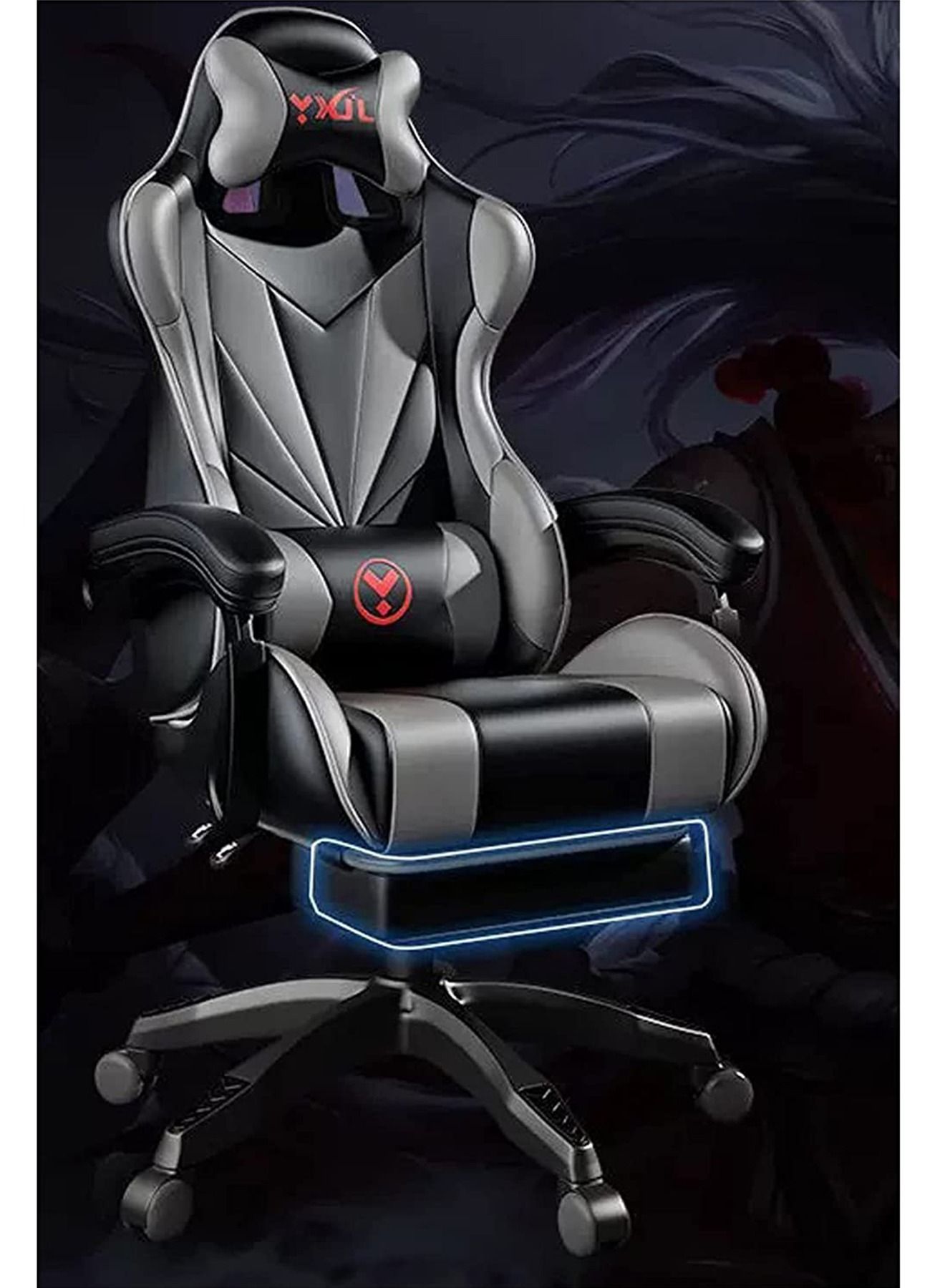 Compare Ergonomic Office Gaming Chair High Back Computer Chair with Footrest 360° Swivel and Lumbar Support at KSA Price