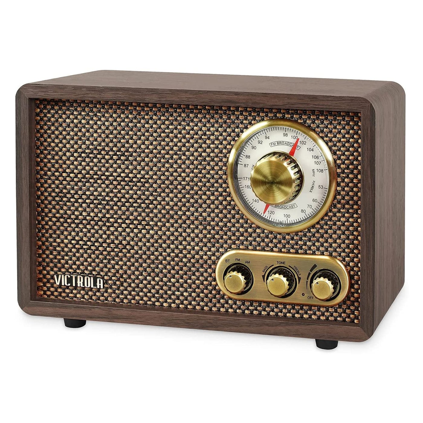 Victrola Retro Wood Bluetooth Radio with Built-in…