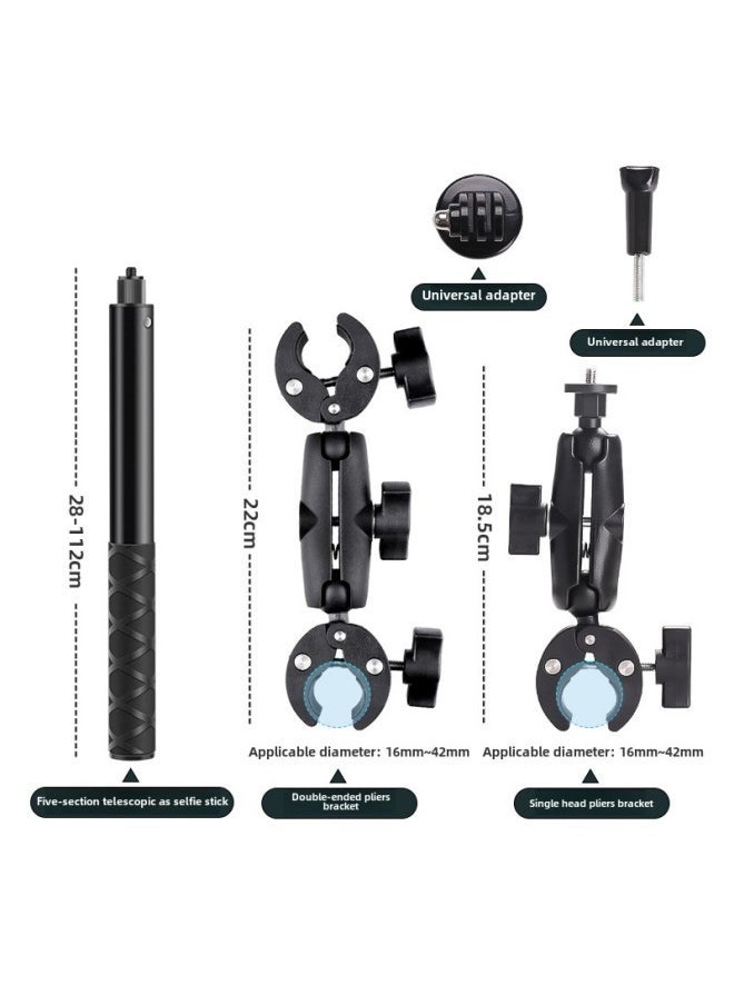 Compare Suitable For Insta3603 Sports Camera Motorcycle Riding Bracket X4x3 Invisible Selfie Stick Strong Clamp FrameColor:Single Head Clamp Double Head Clamp 1.1 Meters Selfie Stick at KSA Price