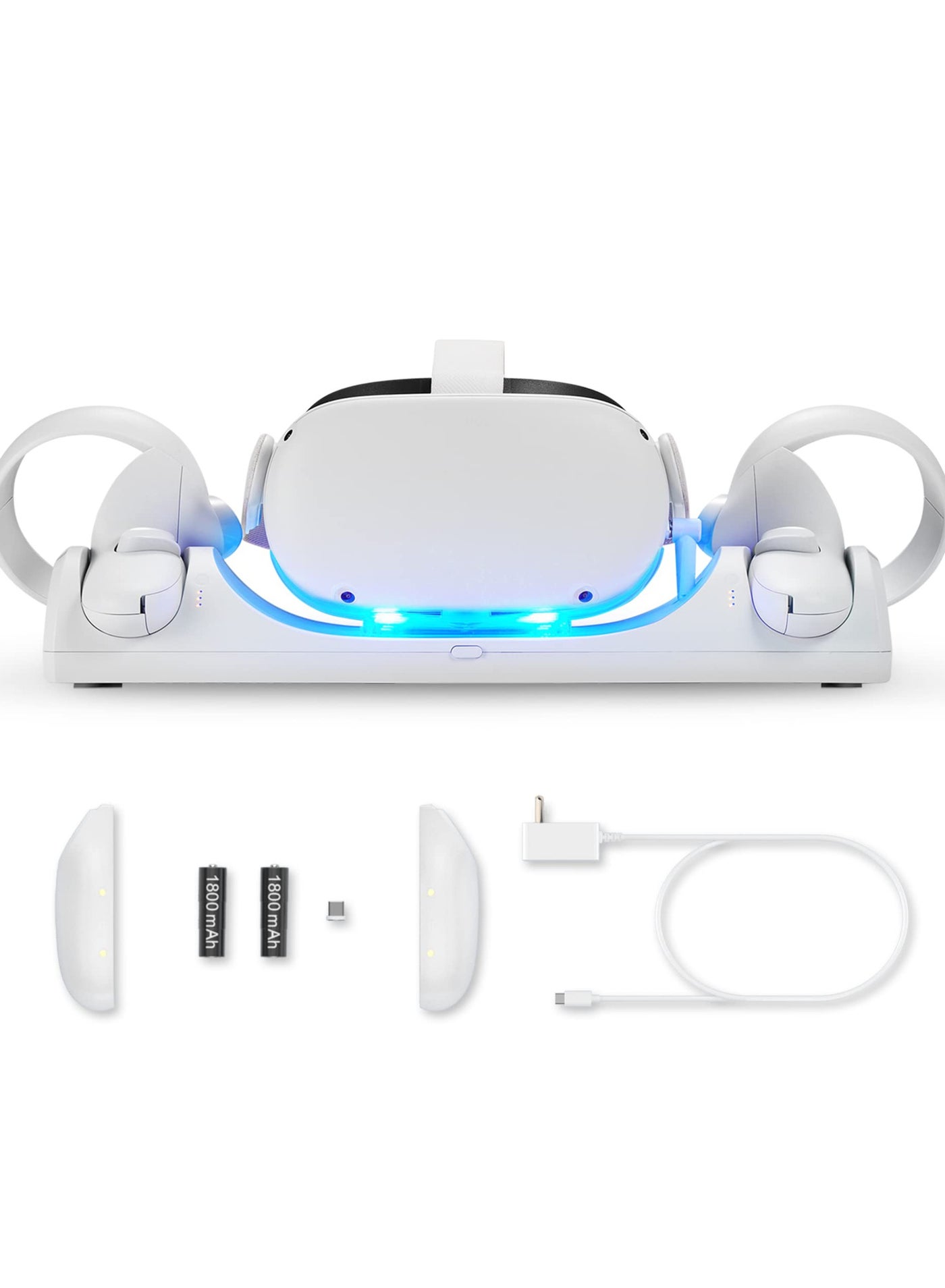 Compare Magnetic Charging Dock for Oculus Quest 2  Meta Quest 2 with LED Indicator, Includes 2 Rechargeable Batteries and TypeC Charger Cable for VR Headset and Touch Controllers. at KSA Price