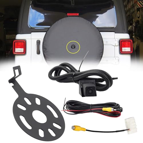 Compare Dasbecan Backup Camera Compatible with 20072018 Jeep Wrangler JK Spare Tire Mount Rear View Reverse Camera, Adjustable Bracket, Removable Guidelines with OEM Monitor Adapter HeavyDuty Metal Housing at KSA Price