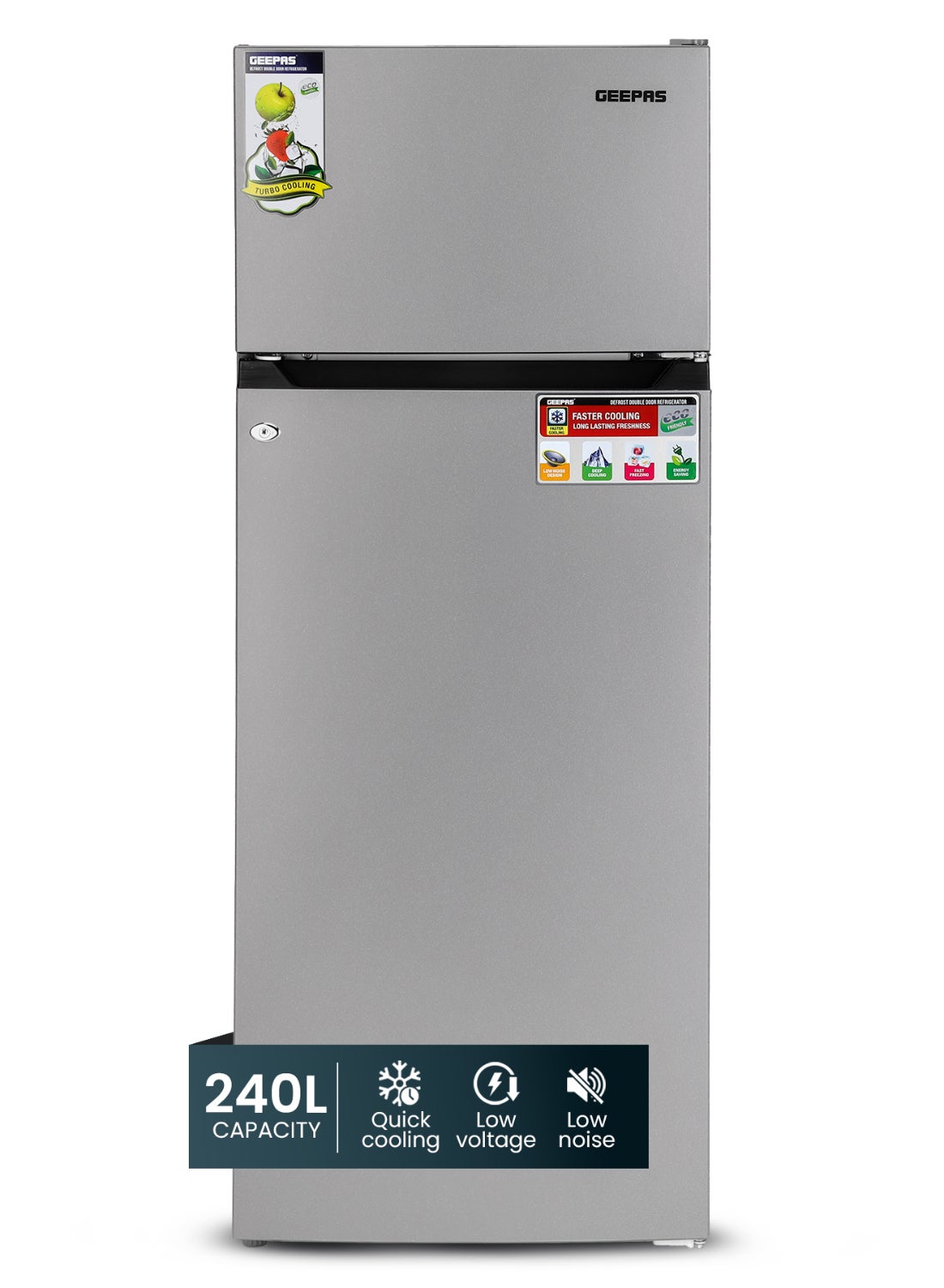 Compare 240L Gross205L Net Capacity Double Door Defrost Refrigerator| With faster Cooling, Long Lasting Freshness, Extra Space, VCM Steel Body,Tempered Glass Shelves, Handle Lock And Key, Temperature Control, LED Lighting|37L Freezer Capacity GR at KSA Price