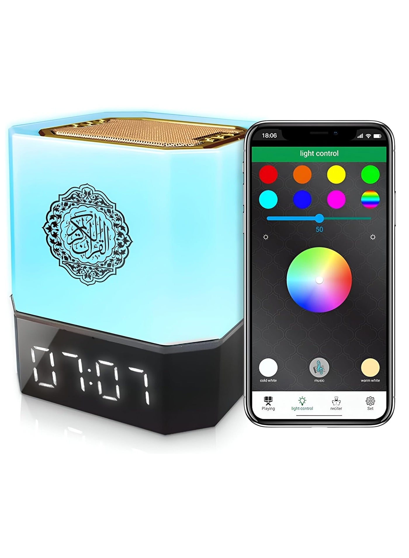HOUMT Quran Speaker AZAN MP3 Player Touch Lamp…