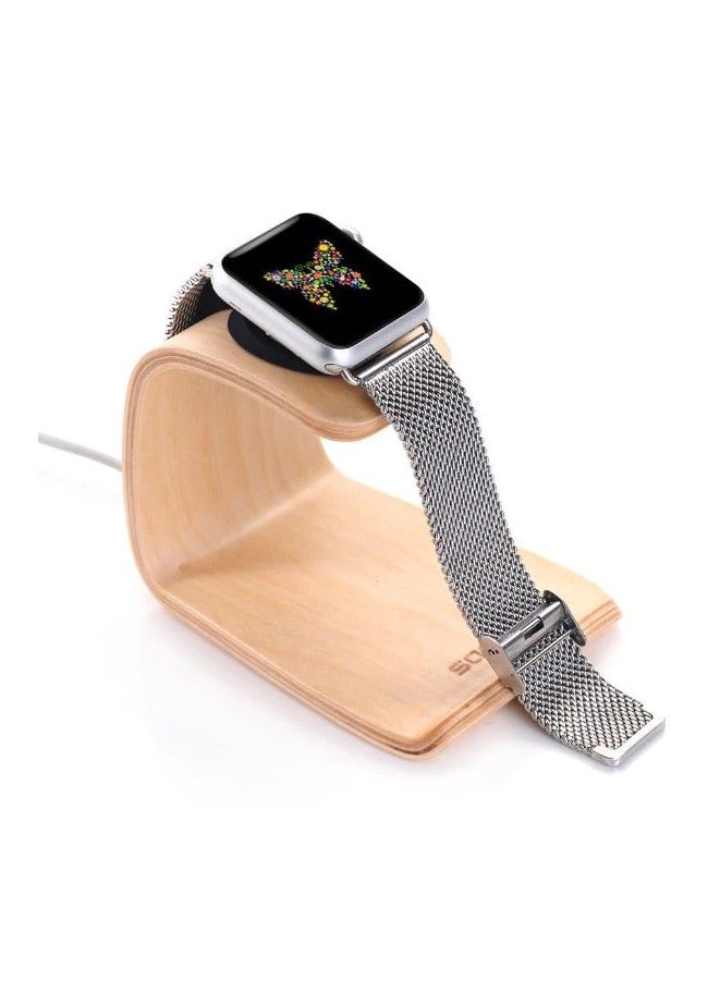 Compare Wooden Apple Watch Charging Stand Birch Wood Desktop Dock SD007Bi at KSA Price