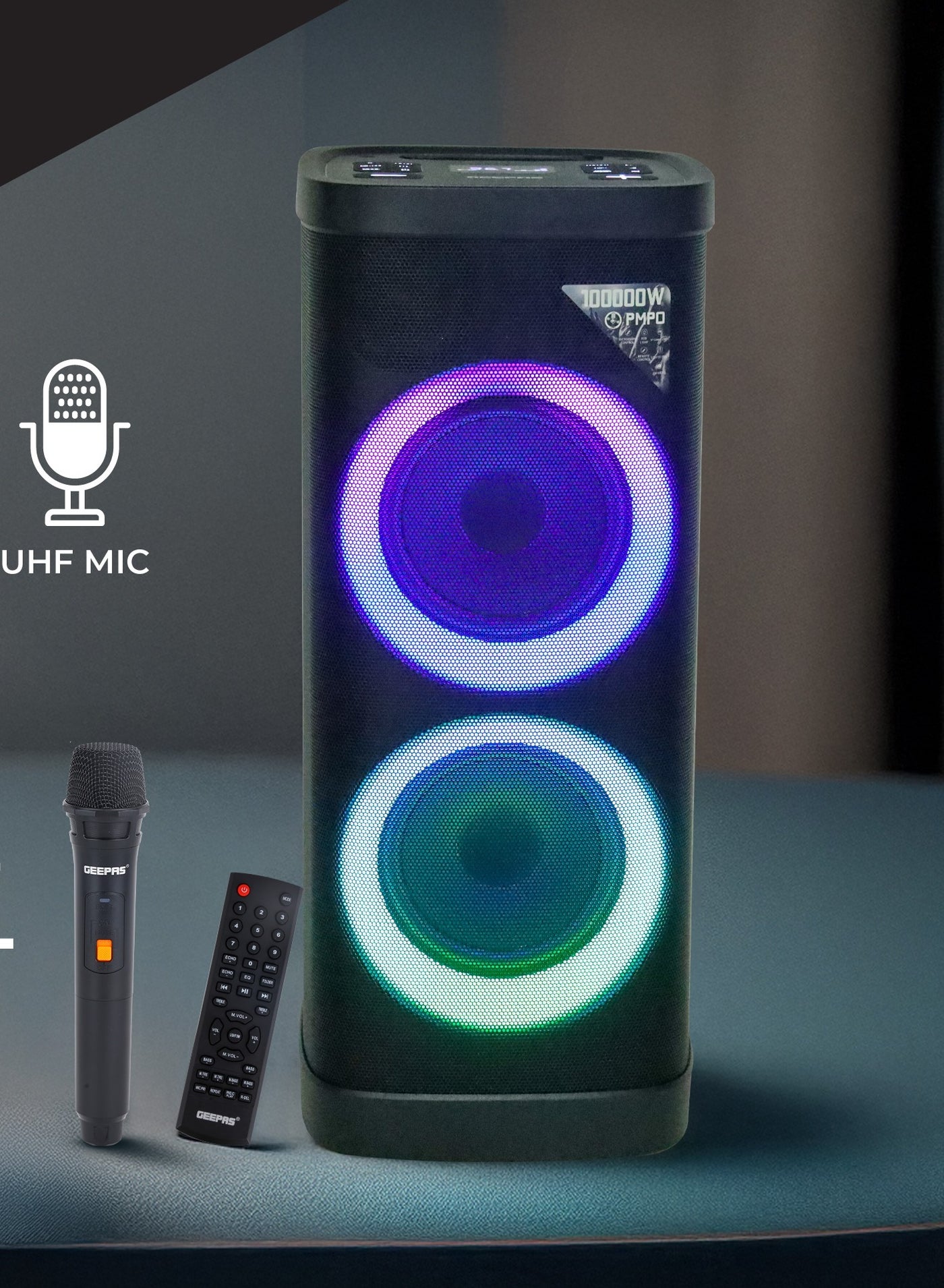 Rechargeable Professional Speaker| RGB Light, USB…