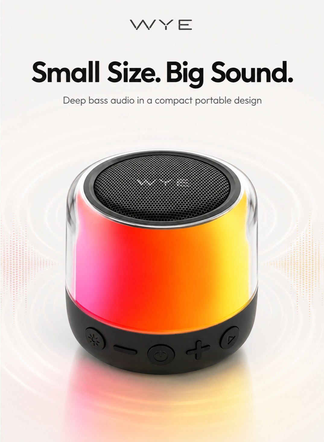 Mini Bluetooth Speaker with Dual LED Lights, Deep…