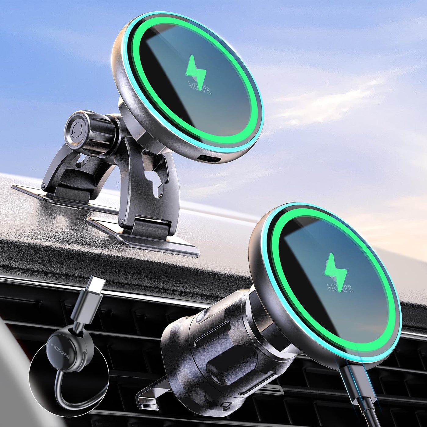 MOKPR for Magsafe Car Mount Charger, 15W…
