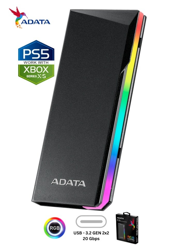 Compare EC700G M.2 PCIe SATA SSD Enclosure with RGB lighting | USB 3.2 Gen2 |  Compatible with PS5 XBOX at KSA Price