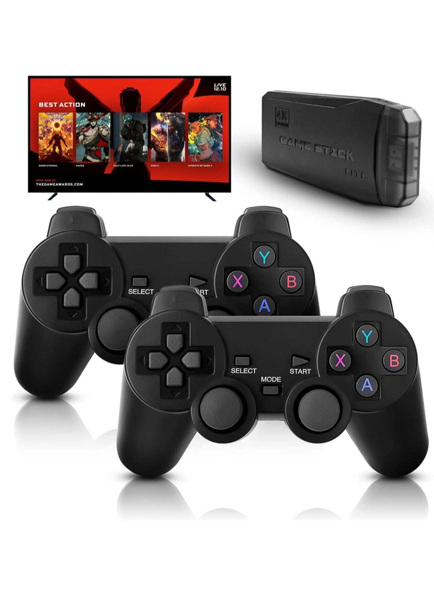 Compare M8 Retro Game Console, Builtin 10000+ Games, Wireless 4K HDMI Plug and Play Video Game Stick, 2 Wireless Gamepads  64G at KSA Price