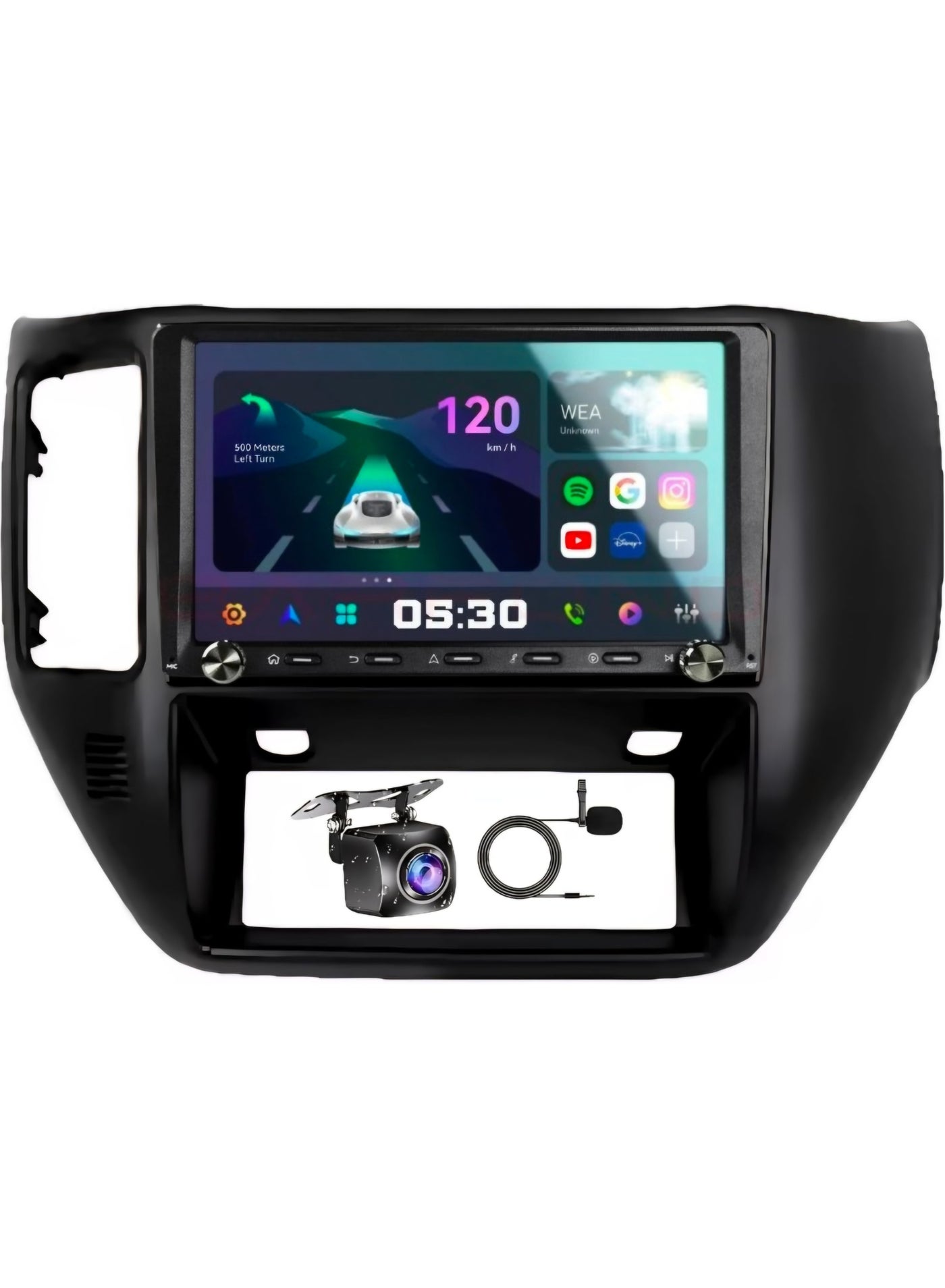 Compare Android Car Stereo for Nissan Patrol Y61 Super Safari VTC 20042024 – Wireless Apple CarPlay & Android Auto, 4GB RAM + 64GB ROM, HD Touchscreen, WiFi, Fast Interface, Dual Knobs & Physical Buttons, Black Frame, AHD Rear Camera at KSA Price