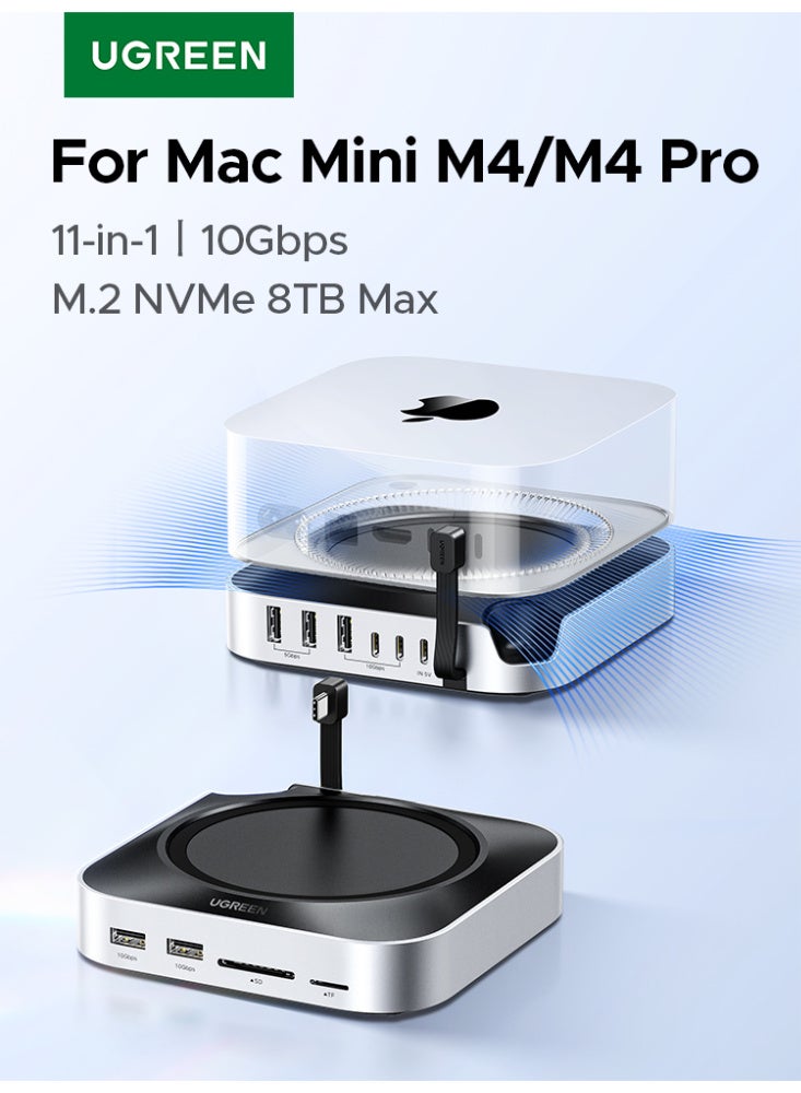 Compare Mac Mini M4M4 Pro Dock Hub with 10Gbps NVMe SSD Enclosure Up to 8TB, USB C Hub with 3x USBA 10Gbps, 2x USBA 5Gbps, 2x USBC 10Gbps, 170MBs SDTF, Dock Station & Extension for Mac Mini M4M4 Pro Grey at KSA Price