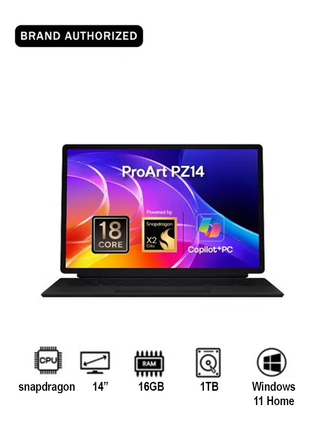 Compare ProArt PZ14 HT7407NASN036W with Copilot+ PC Laptop With 14Inch Display, Snapdragon X2 Elite Processor16GB RAM1TB SSDWindows 11 Home Arabic Nano Black at KSA Price
