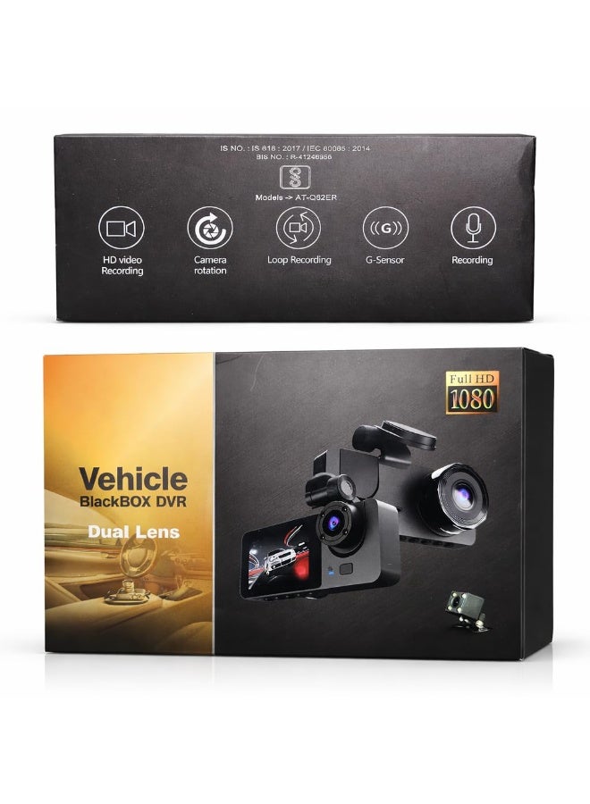 Compare Murfi Triple Camera Dash Cam for Car | 1080P Full HD Dashboard Camera with Front, Cabin & Rear View | 170° Wide Angle | Night Vision | GSensor | Loop Recording | Parking Monitor at KSA Price