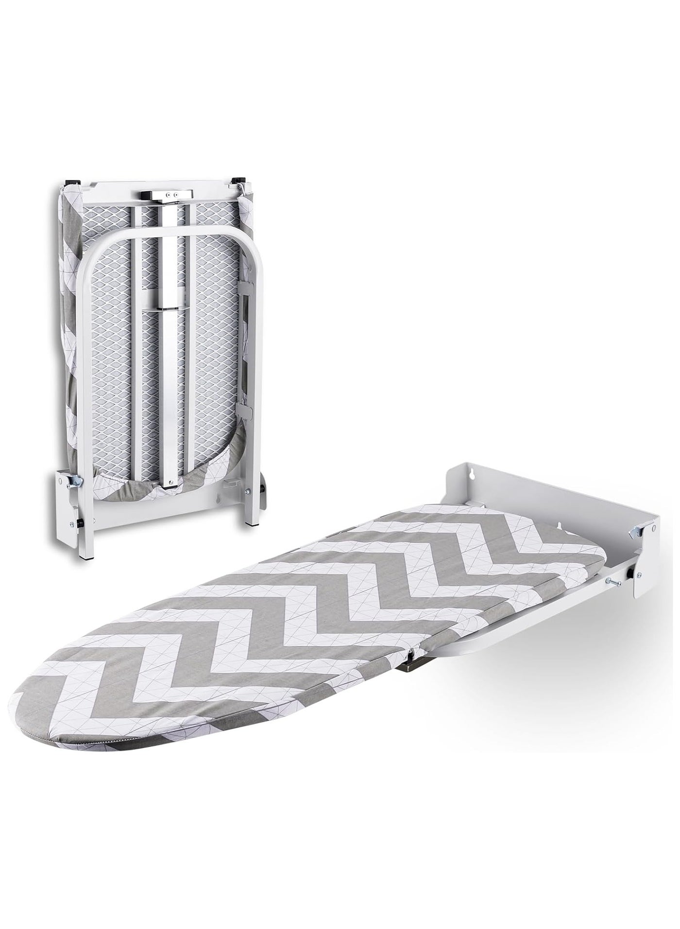 Compare Wall Mounted Ironing Board Fold Down Ironing Board Wall Mount Folding Ironing Board Cabinet with Heat Resistant Cover Compact Wall Mount Ironing Board for Home Apartment Small Spaces,Load 20 Kg at KSA Price