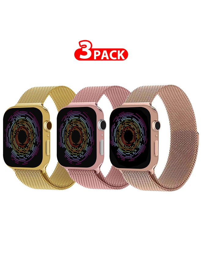 3 Pack Stainless Steel Milanese Loop Compatible…