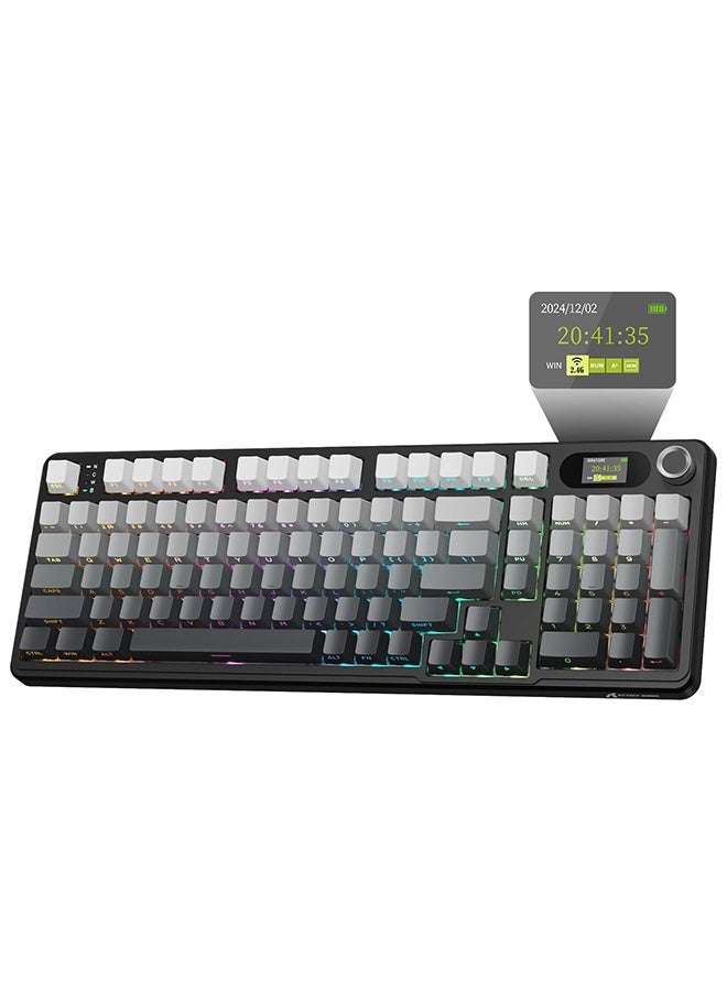 Compare X98PRO Wireless Mechanical Keyboard,2.4GHzUSBCBT5.0 Gasket Hot Swappable Custom Keyboard,Side Printed PBT Keycaps Mechanical Gaming Keyboard for PC at KSA Price