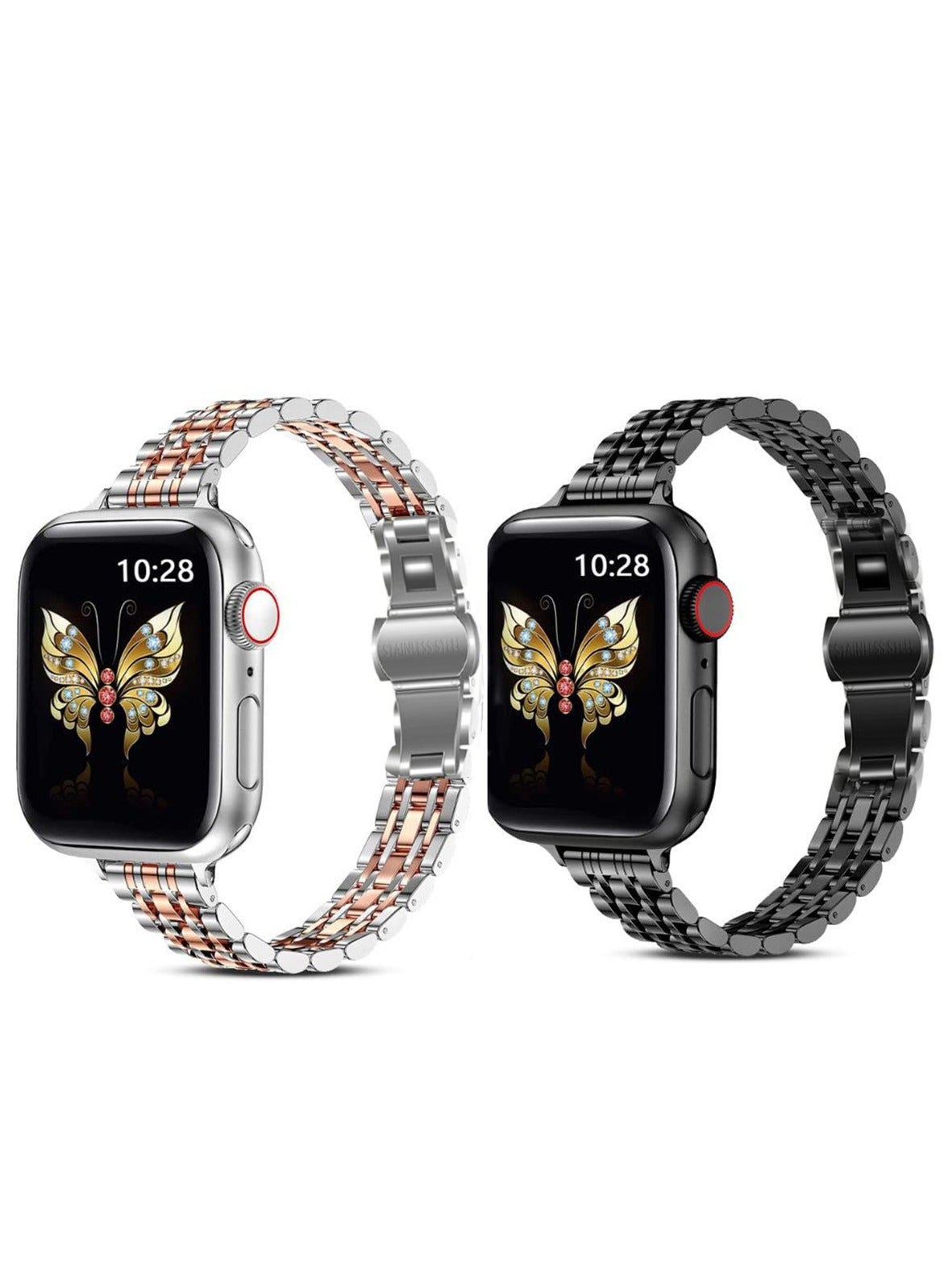 Slim Stainless Steel Watch Band Compatible with Apple…
