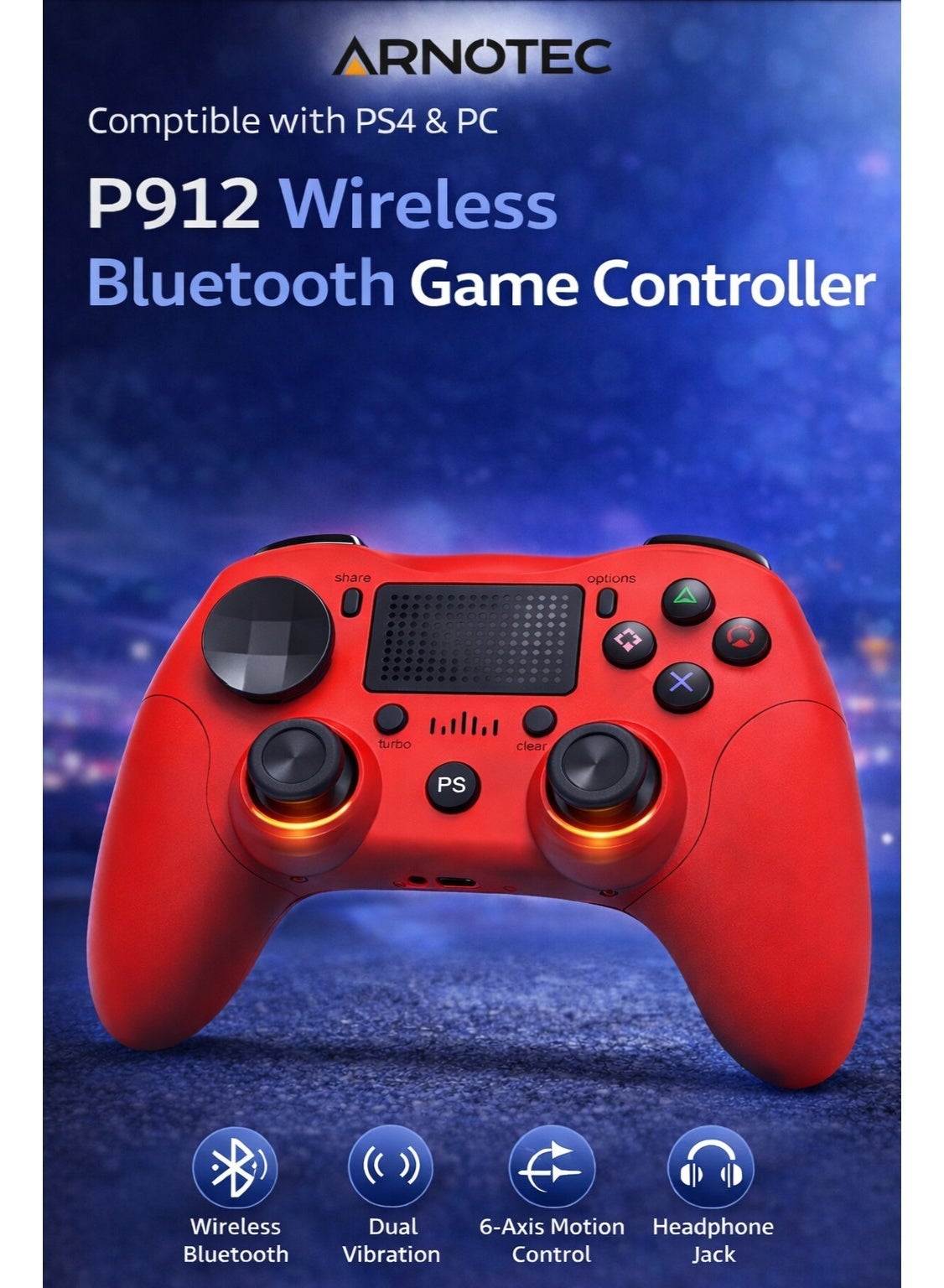 P912 Wireless Bluetooth Game Controller for PS4…