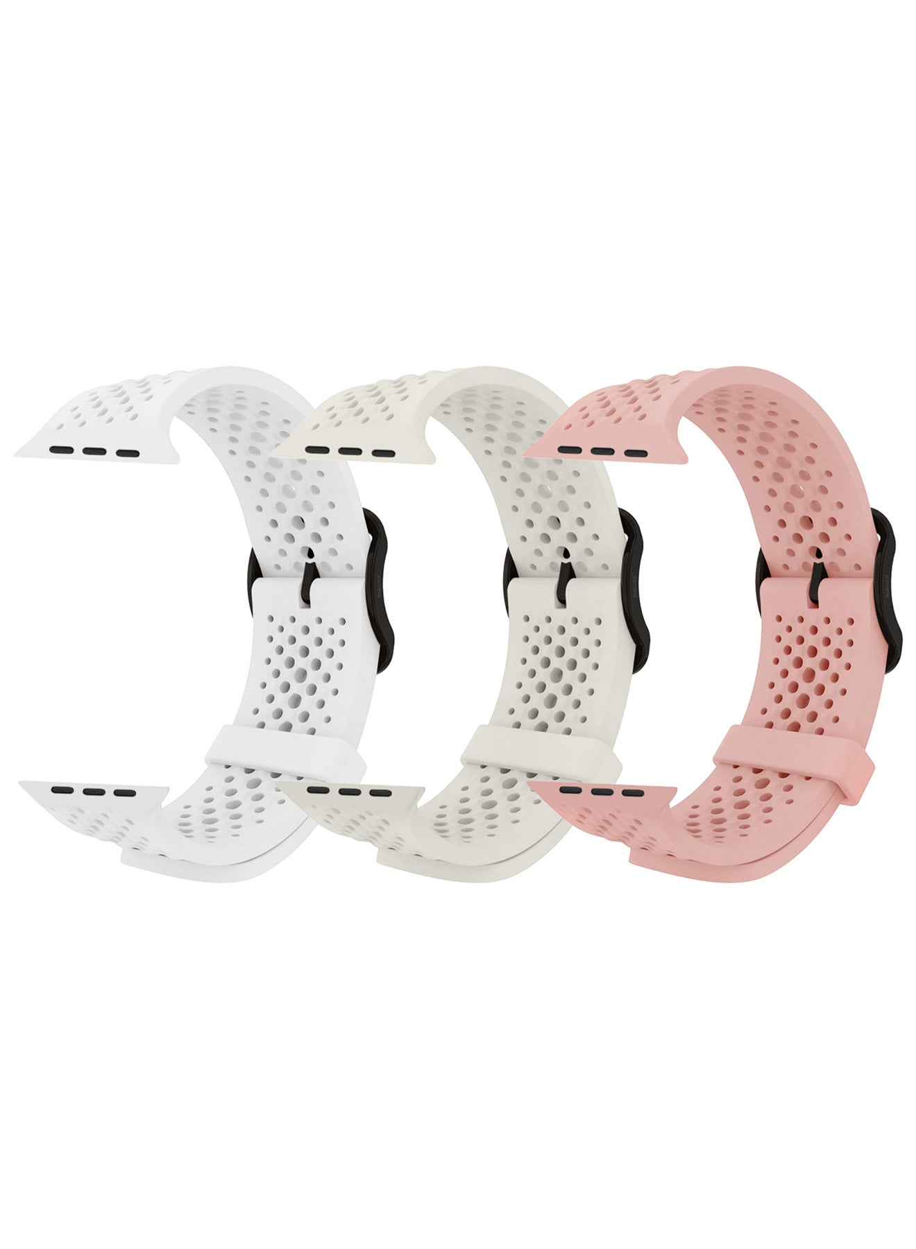 Compare 3Packs 49mm45mm44mm Sport Silicone Watch Band Compatible with Apple Watch Series 987654321 & SE – Breathable Soft Strap with Buckle at KSA Price