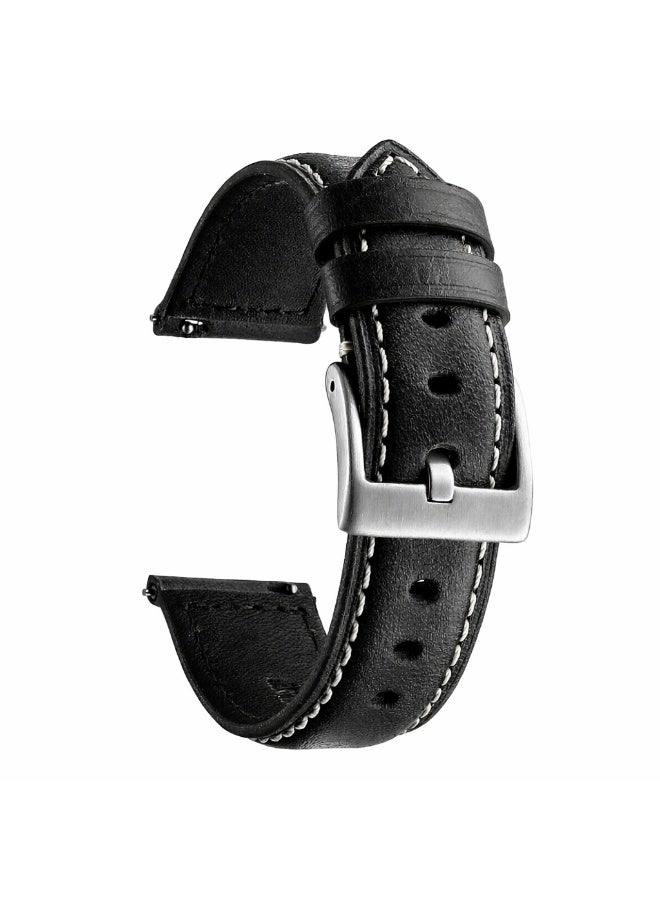 Compare Leather Strap for Samsung Galaxy Watch Ultra LTE 47mm  Galaxy Watch 3 45mm 22mm Genuine Leather Replacement Wristband  Black at KSA Price