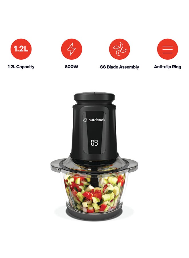 Multi-Purpose Glass Chopper & Mincer, 500W, 1.2L…