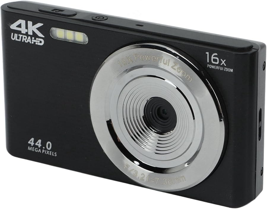 Compare Black 4K Digital Camera 44MP 16X Zoom Vlogging Camera with Fill Light 2 8inch Screen at KSA Price