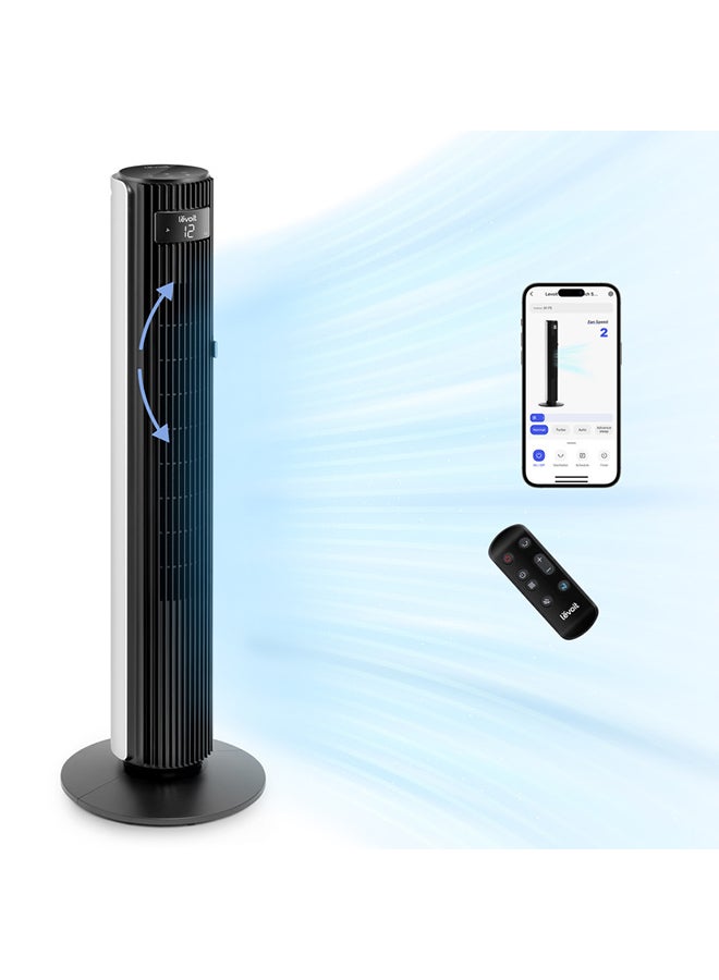 Compare Levoit Classic Pro Smart Tower Fan 42inch Brushless DC Motor with wifi  LTFF422SWAE LTFF422SWAE Black at KSA Price