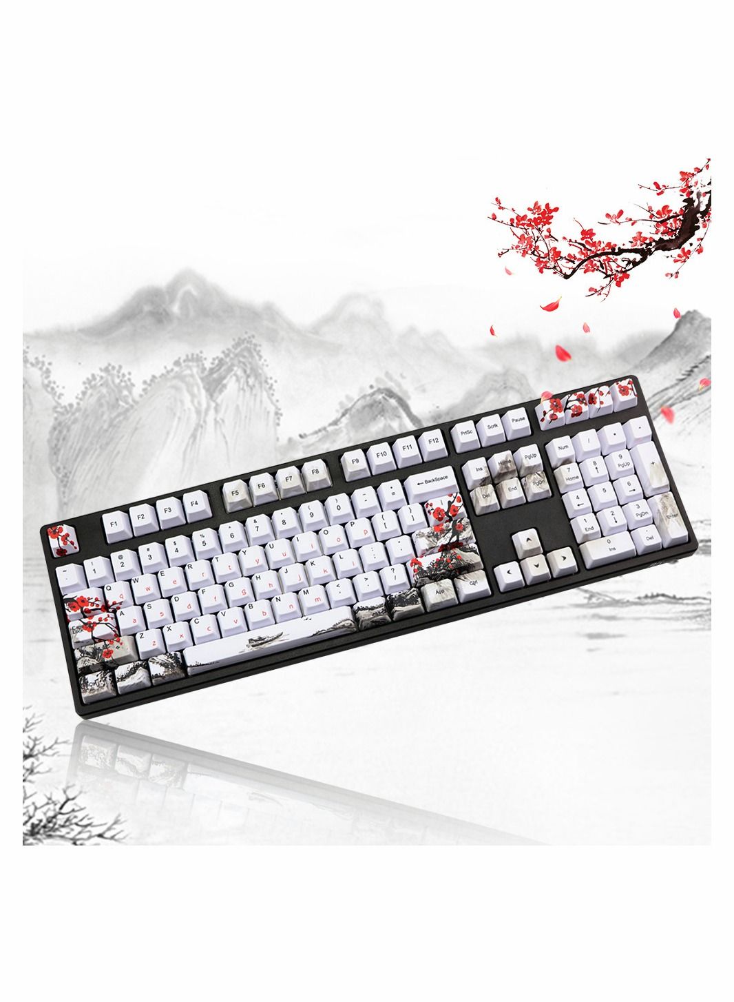 Compare Rubber Keycaps Set, 110 Keys PBT Keycap, AntiSlip Texture DyeSublimation Plum Blossom Cherry Profile Key Cap, DIY Mechanical Keyboard Keycap Set for Mechanical Keyboard at KSA Price