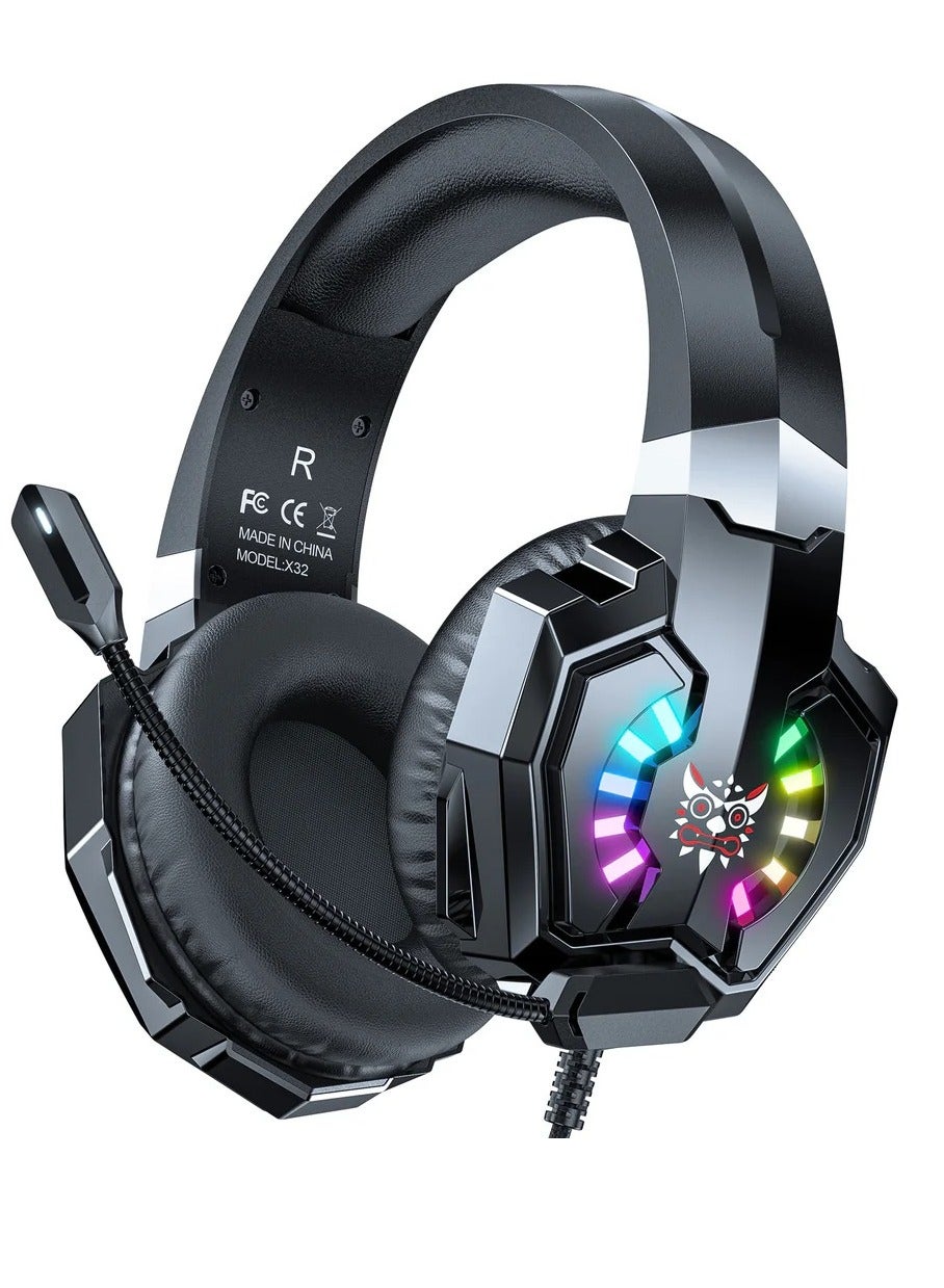 Compare X32 Gaming Headset Wired OverEar Gaming Headphones with Mic at KSA Price
