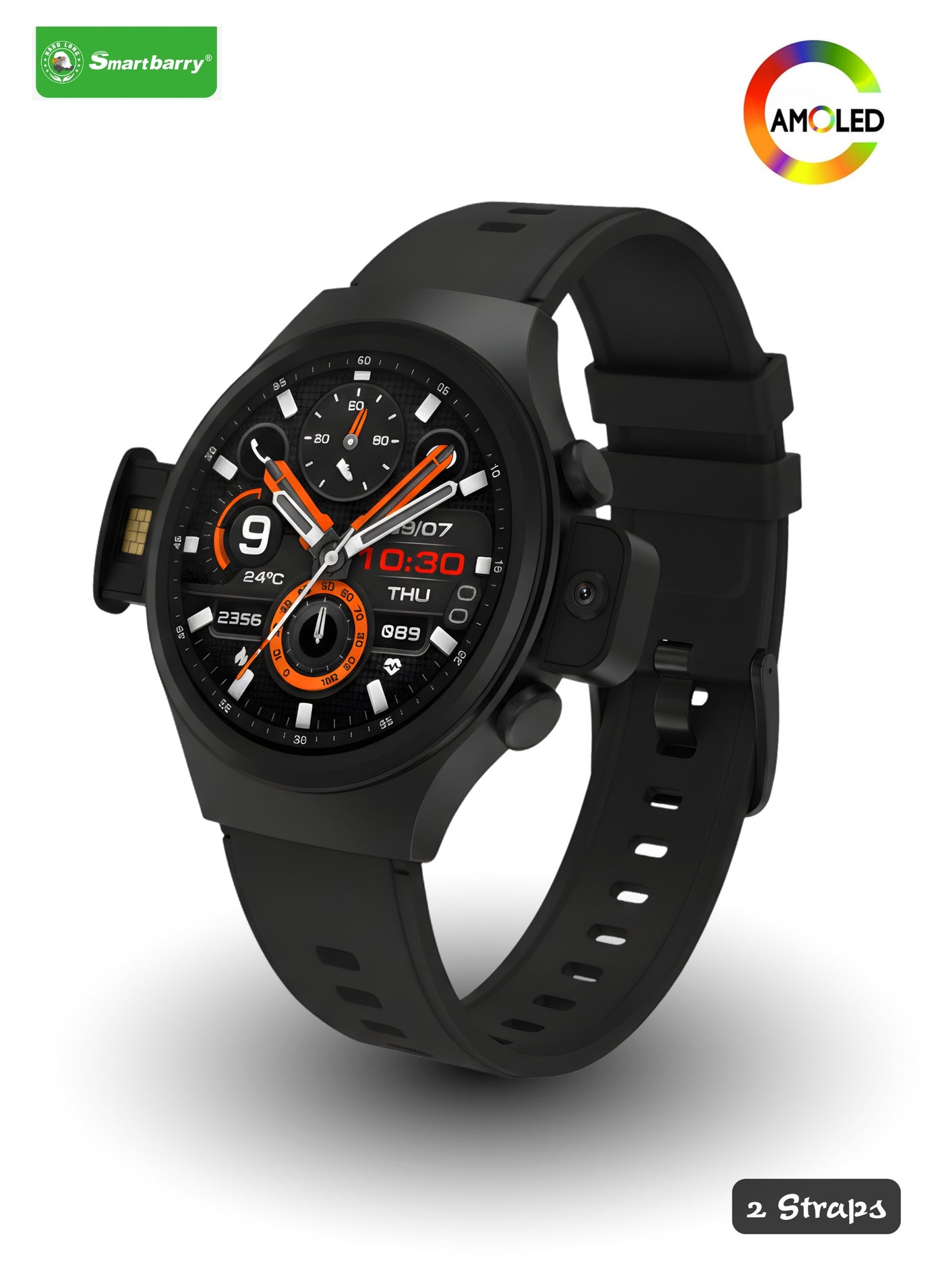 Compare Smart Berry SM405 Smart Watch – Super AMOLED Display, Video Calling, SIM Card Support & Front Camera, Multiple Watch Faces, Long Battery Life, 2 Liquid Silicone Straps, Stylish Functional Design | Black at KSA Price